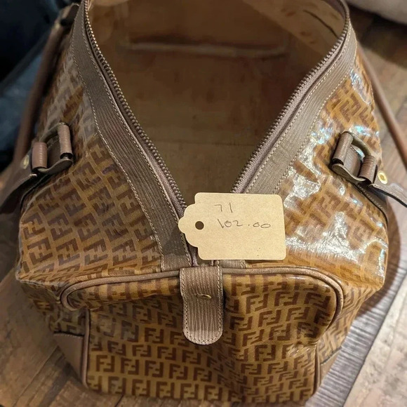 Authentic FENDI Boston Bag in Brown Zucca Coated Canvas - Picture 14 of 14